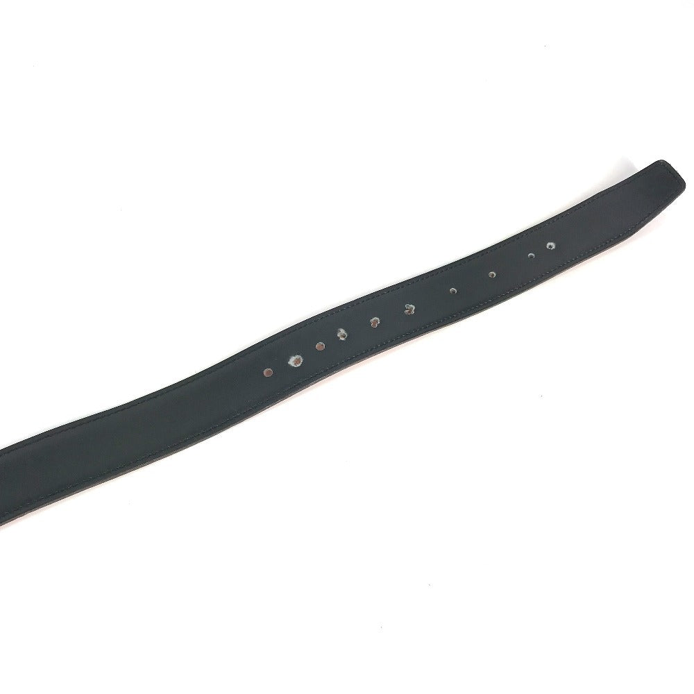 HERMES Reversible Buckle Belt Belt Leather Unisex Black
