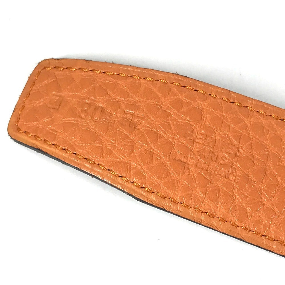 HERMES Reversible Buckle Belt Belt Leather Unisex Black