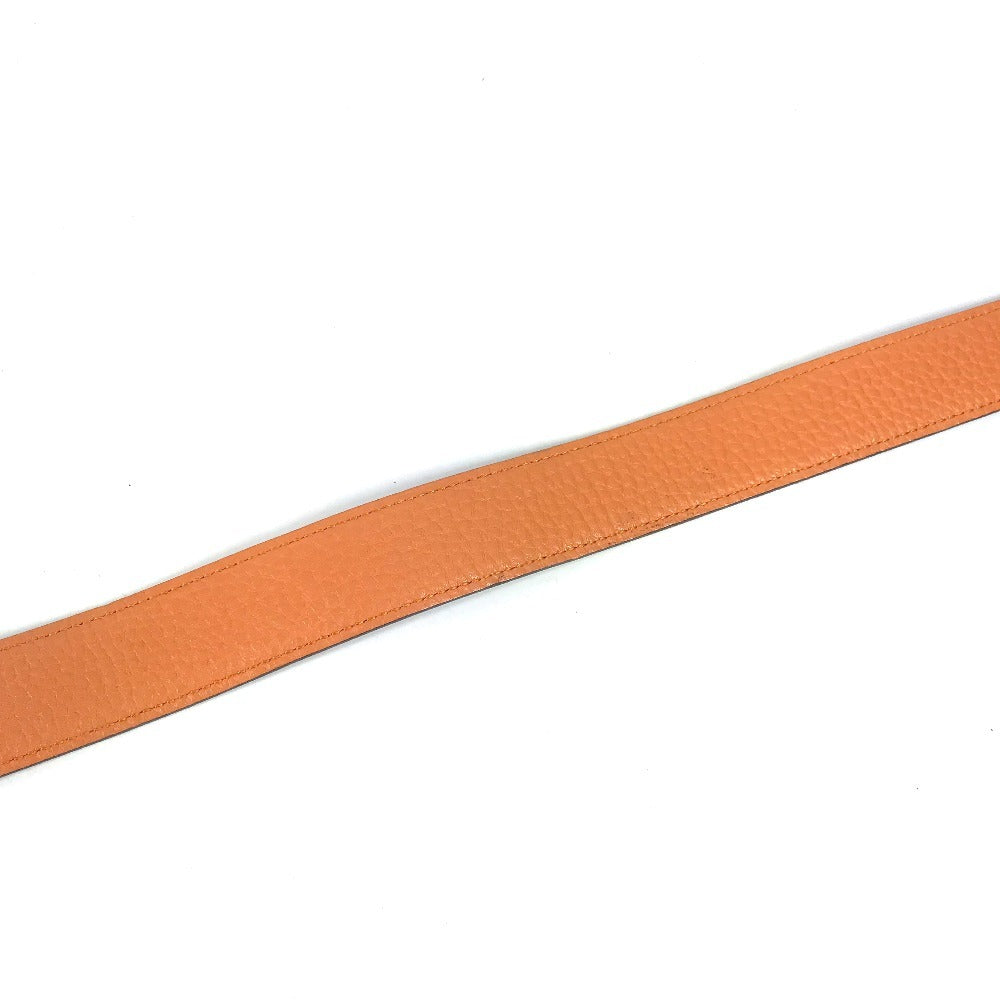 HERMES Reversible Buckle Belt Belt Leather Unisex Black