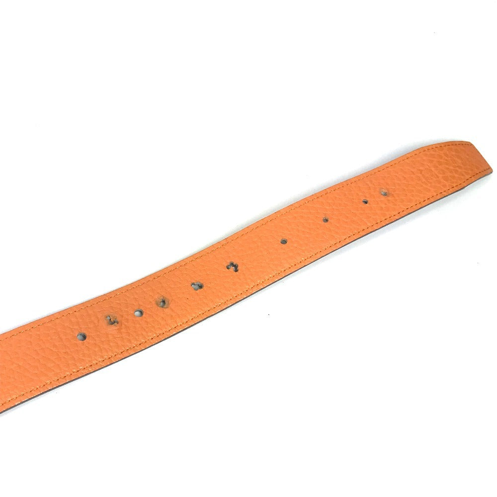 HERMES Reversible Buckle Belt Belt Leather Unisex Black