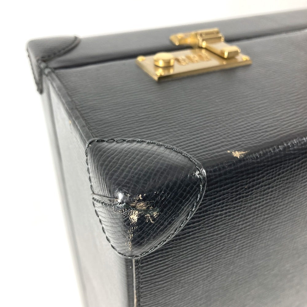 LOEWE ヴィンテージ ロゴ アナグラム アタッシュケース カバン トートバッグ ビジネスバッグ BOX ハンドバッグ レザー レディース ブラック