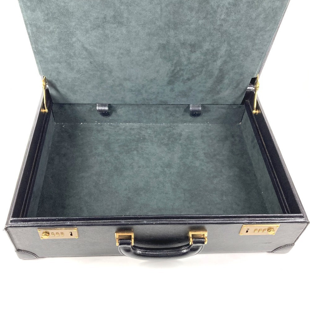 LOEWE ヴィンテージ ロゴ アナグラム アタッシュケース カバン トートバッグ ビジネスバッグ BOX ハンドバッグ レザー レディース ブラック