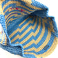 JIMMY CHOO Logo Border Beach Tote Bag Shoulder Bag Raffia Women's Blue