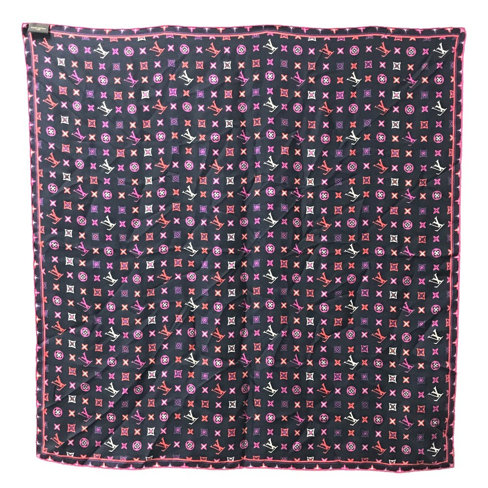 LOUIS VUITTON M73093 Monogram LV Logo Scarf Silk Women's Multicolor