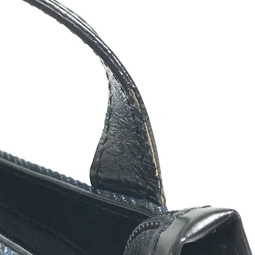 BVLGARI Logomania Bag Crossbody Pochette Shoulder Bag Leather/Canvas Unisex Black
