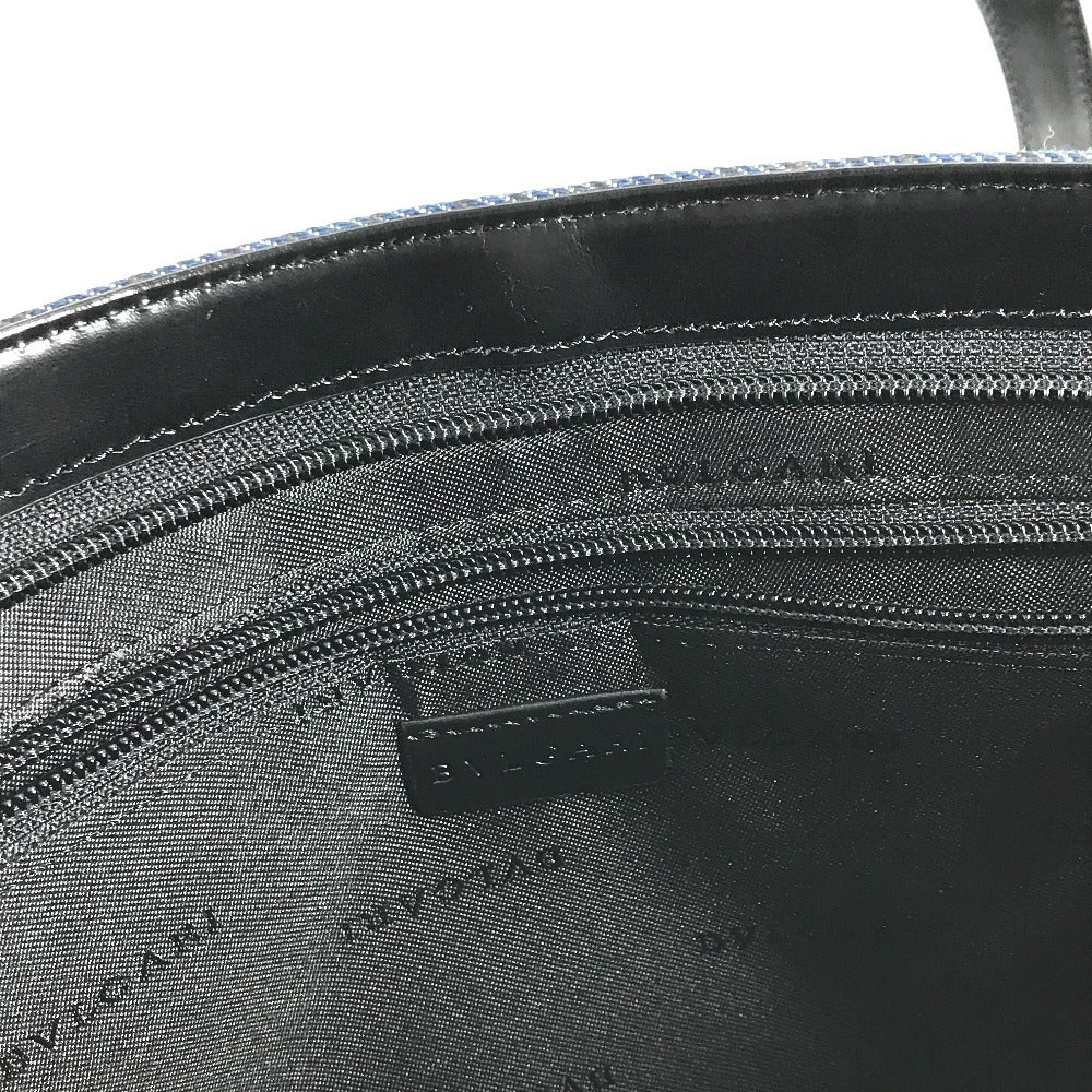 BVLGARI Logomania Bag Crossbody Pochette Shoulder Bag Leather/Canvas Unisex Black
