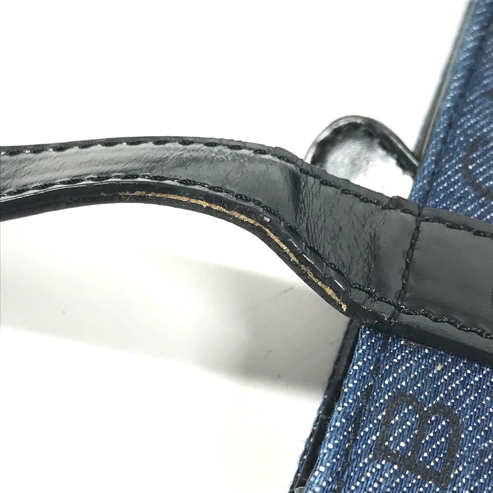 BVLGARI Logomania Bag Crossbody Pochette Shoulder Bag Leather/Canvas Unisex Black