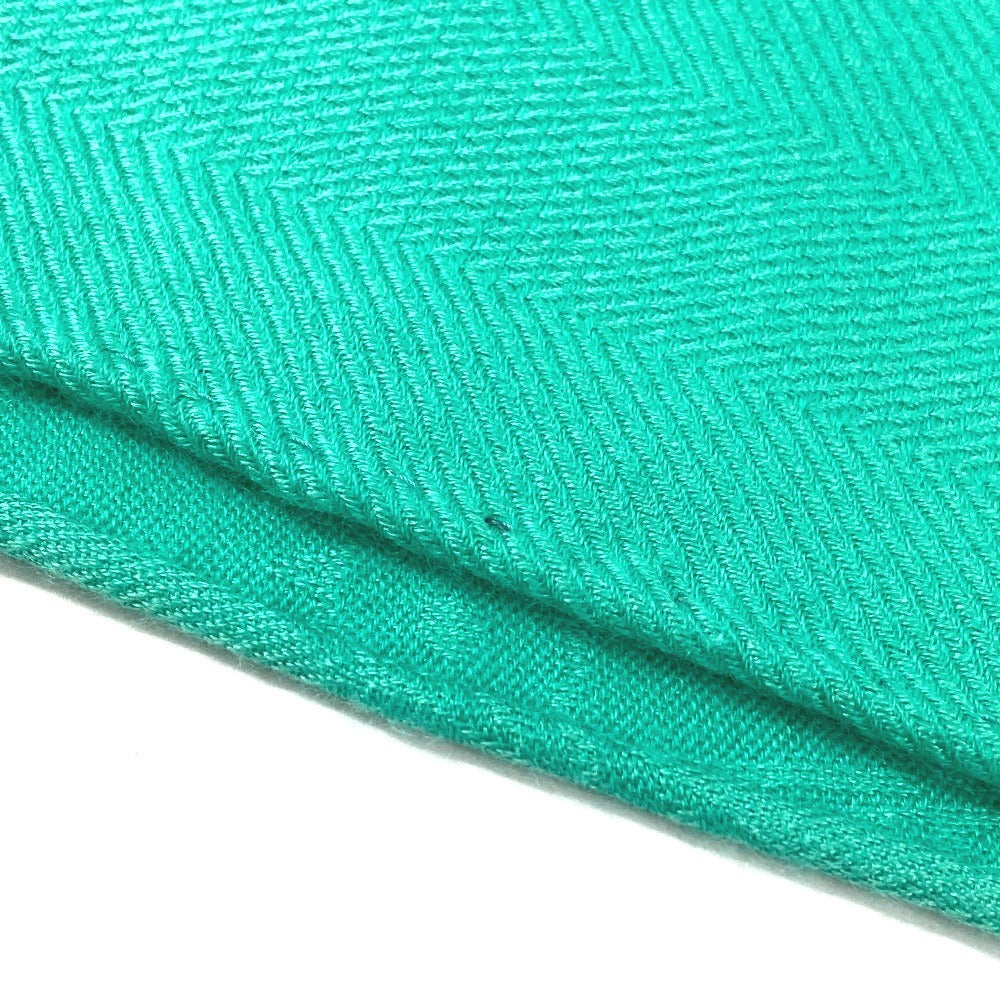 HERMES ストール ニューリブリス　ニュー リブリス ショール フリンジ マフラー ストール カシミヤ ユニセックス グリーン