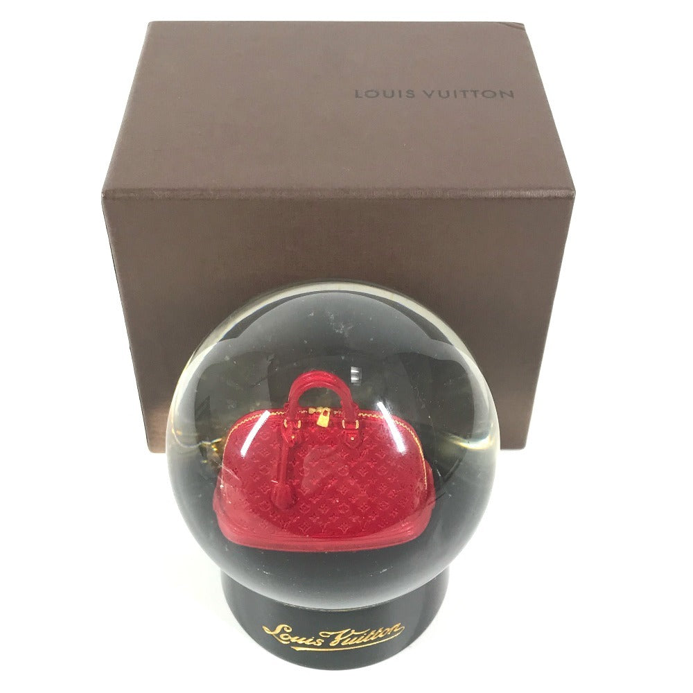 LOUIS VUITTON Unknown Novelty Not for sale Monogram Alma Snow Globe Objet Glass Unisex Red