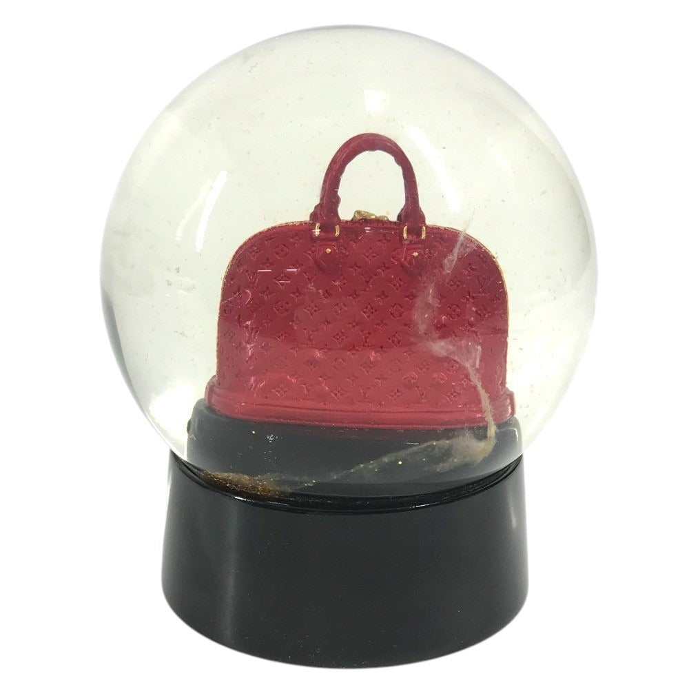 LOUIS VUITTON Unknown Novelty Not for sale Monogram Alma Snow Globe Objet Glass Unisex Red