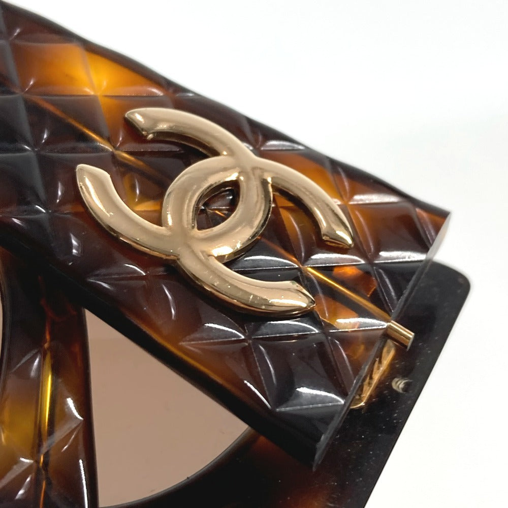 CHANEL 01450 Vintage CC Coco Mark Logo Eyeglasses Eyewear Glasses Sunglasses Plastic Women's Brown