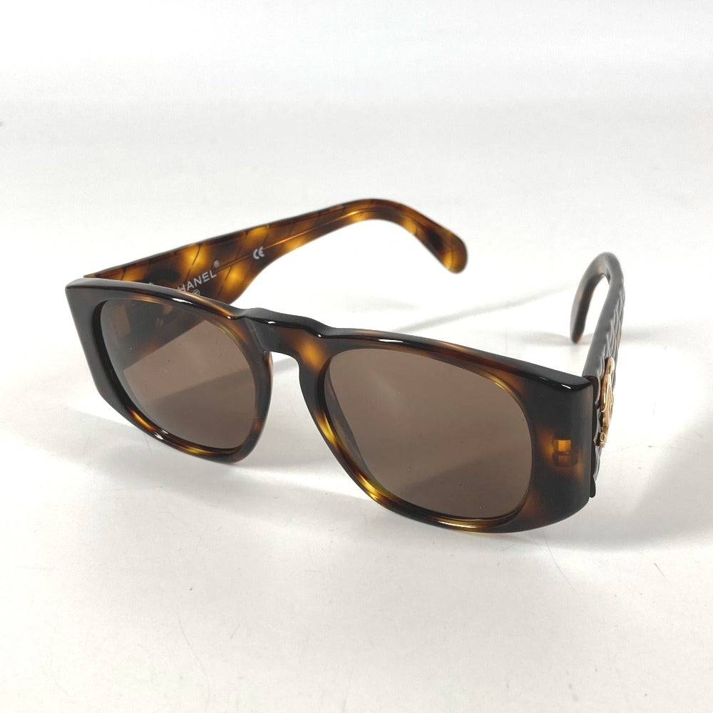 CHANEL 01450 Vintage CC Coco Mark Logo Eyeglasses Eyewear Glasses Sunglasses Plastic Women's Brown
