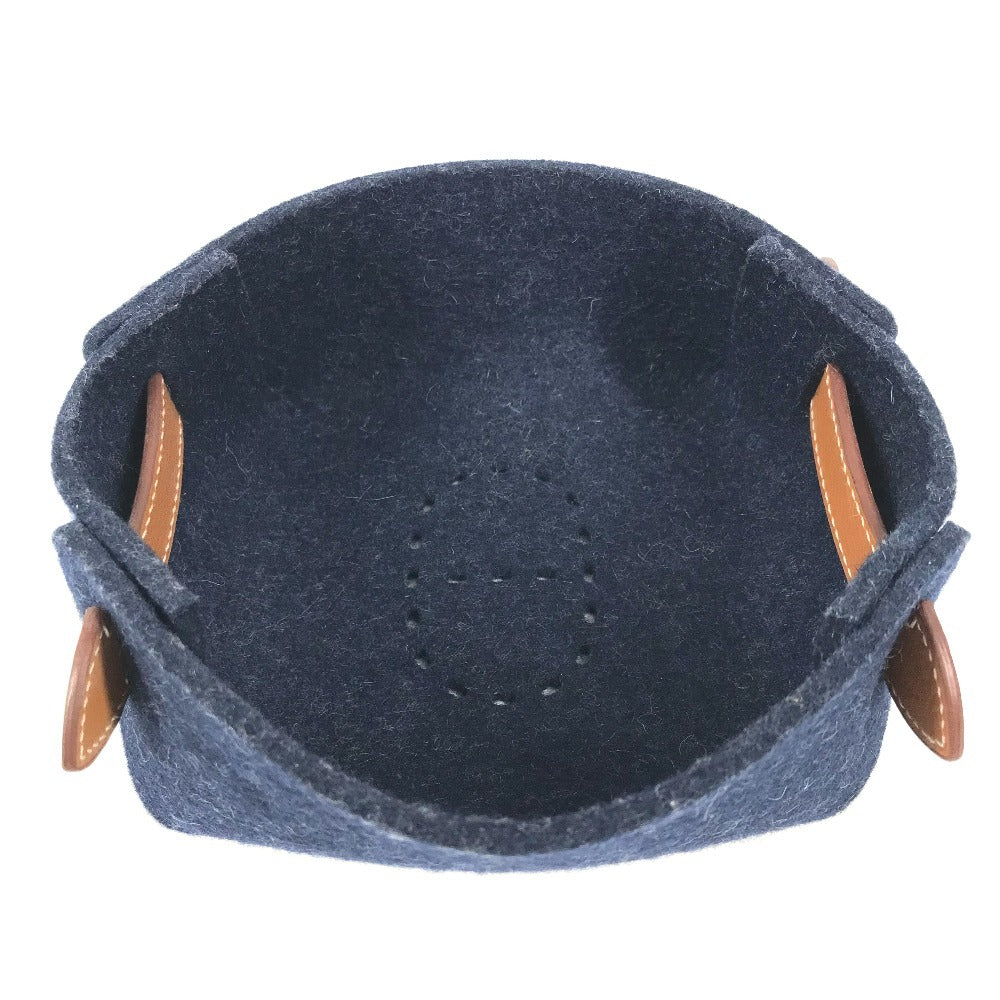 HERMES Perforated Logo Vide-Poche Passpass Accessory Tray, Felt, Unisex, Navy