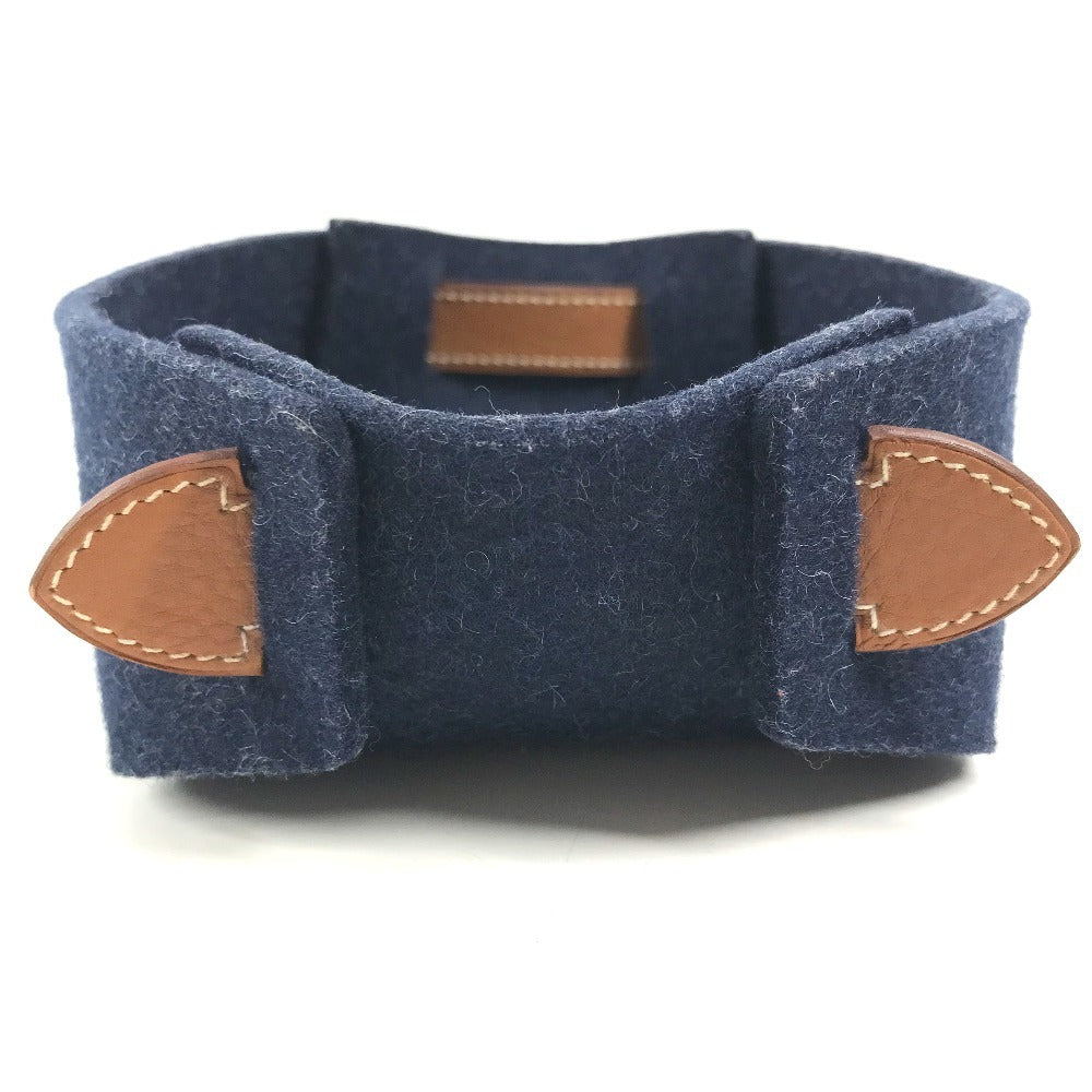 HERMES Perforated Logo Vide-Poche Passpass Accessory Tray, Felt, Unisex, Navy