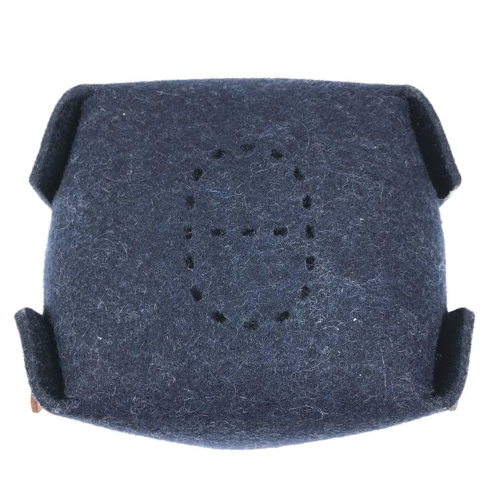 HERMES Perforated Logo Vide-Poche Passpass Accessory Tray, Felt, Unisex, Navy