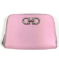 Salvatore Ferragamo Coin Purse Gancini Logo Wallet Compact Wallet Round Zipper Coin Case Leather Unisex Pink