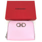 Salvatore Ferragamo Coin Purse Gancini Logo Wallet Compact Wallet Round Zipper Coin Case Leather Unisex Pink