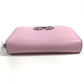 Salvatore Ferragamo Coin Purse Gancini Logo Wallet Compact Wallet Round Zipper Coin Case Leather Unisex Pink