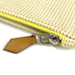 HERMES Flat Pouch embroidered with "Faubourg Corner" PM makeup pouch toiletry bag second bag clutch bag pouch cotton unisex citron / ochre yellow