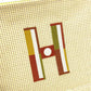 HERMES Flat Pouch embroidered with "Faubourg Corner" PM makeup pouch toiletry bag second bag clutch bag pouch cotton unisex citron / ochre yellow