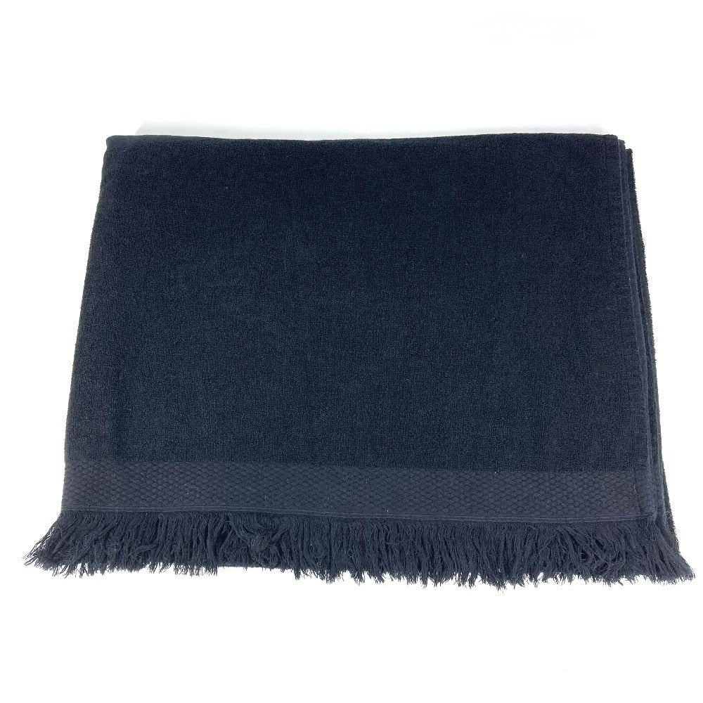 CHANEL 19C CC Coco Mark Logo Beach Towel Bath Towel Interior Lap Blanket Blanket Towel Cotton Unisex Black
