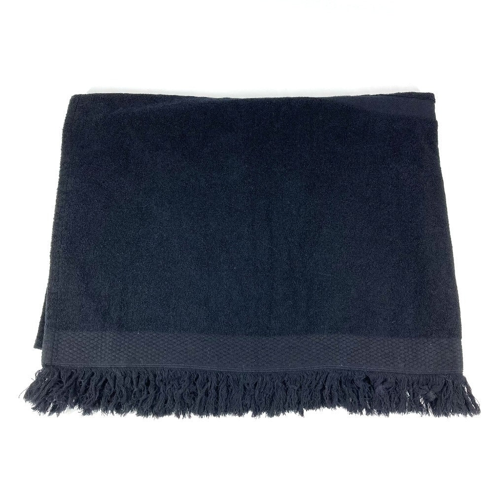 CHANEL 19C CC Coco Mark Logo Beach Towel Bath Towel Interior Lap Blanket Blanket Towel Cotton Unisex Black