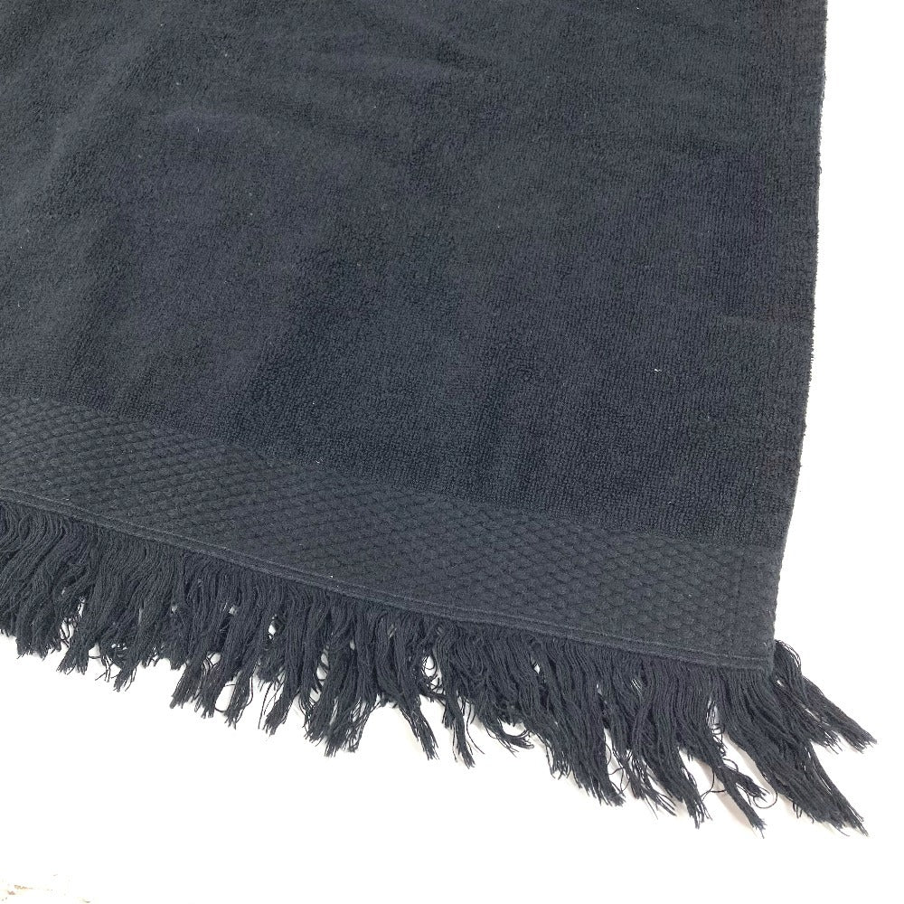 CHANEL 19C CC Coco Mark Logo Beach Towel Bath Towel Interior Lap Blanket Blanket Towel Cotton Unisex Black