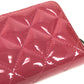 CHANEL CC Coco Mark Logo Matelasse Quilted Wallet Coin Purse Round Zipper Coin Case Enamel Unisex Pink Purple
