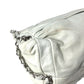 CHANEL Wチェーン CC ココマーク ロゴ チャーム付き カバン チェーンバッグ トートバッグ 肩掛け ショルダーバッグ レザー レディース ホワイト