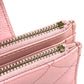 CHANEL AP1928 CC Coco Mark Logo Quilted Matelasse Double Zip Card Case Compact Wallet Card Holder Pass Case Coin Purse Wallet Coin Case Caviar Skin Unisex Pink