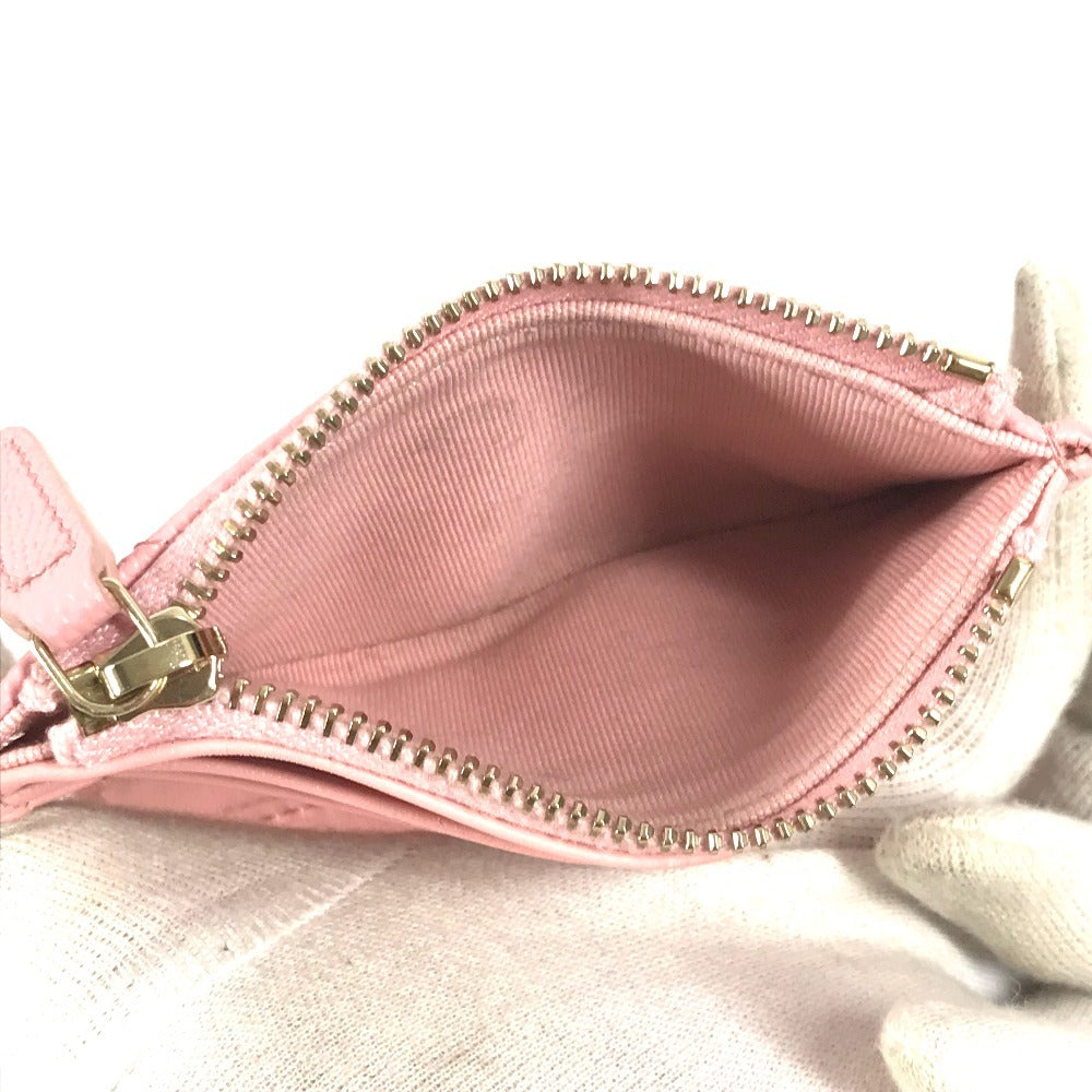 CHANEL AP1928 CC Coco Mark Logo Quilted Matelasse Double Zip Card Case Compact Wallet Card Holder Pass Case Coin Purse Wallet Coin Case Caviar Skin Unisex Pink