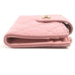 CHANEL AP1928 CC Coco Mark Logo Quilted Matelasse Double Zip Card Case Compact Wallet Card Holder Pass Case Coin Purse Wallet Coin Case Caviar Skin Unisex Pink