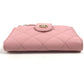 CHANEL AP1928 CC Coco Mark Logo Quilted Matelasse Double Zip Card Case Compact Wallet Card Holder Pass Case Coin Purse Wallet Coin Case Caviar Skin Unisex Pink