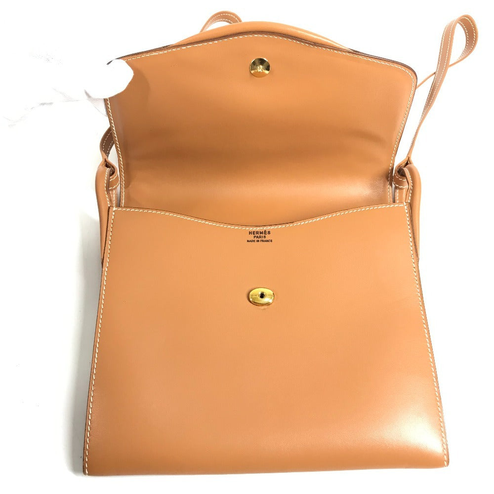 HERMES ヴィンテージ カバン 斜め掛け フラップ ショルダーバッグ ヴォーシャモニー レディース ナチュラル ブラウン