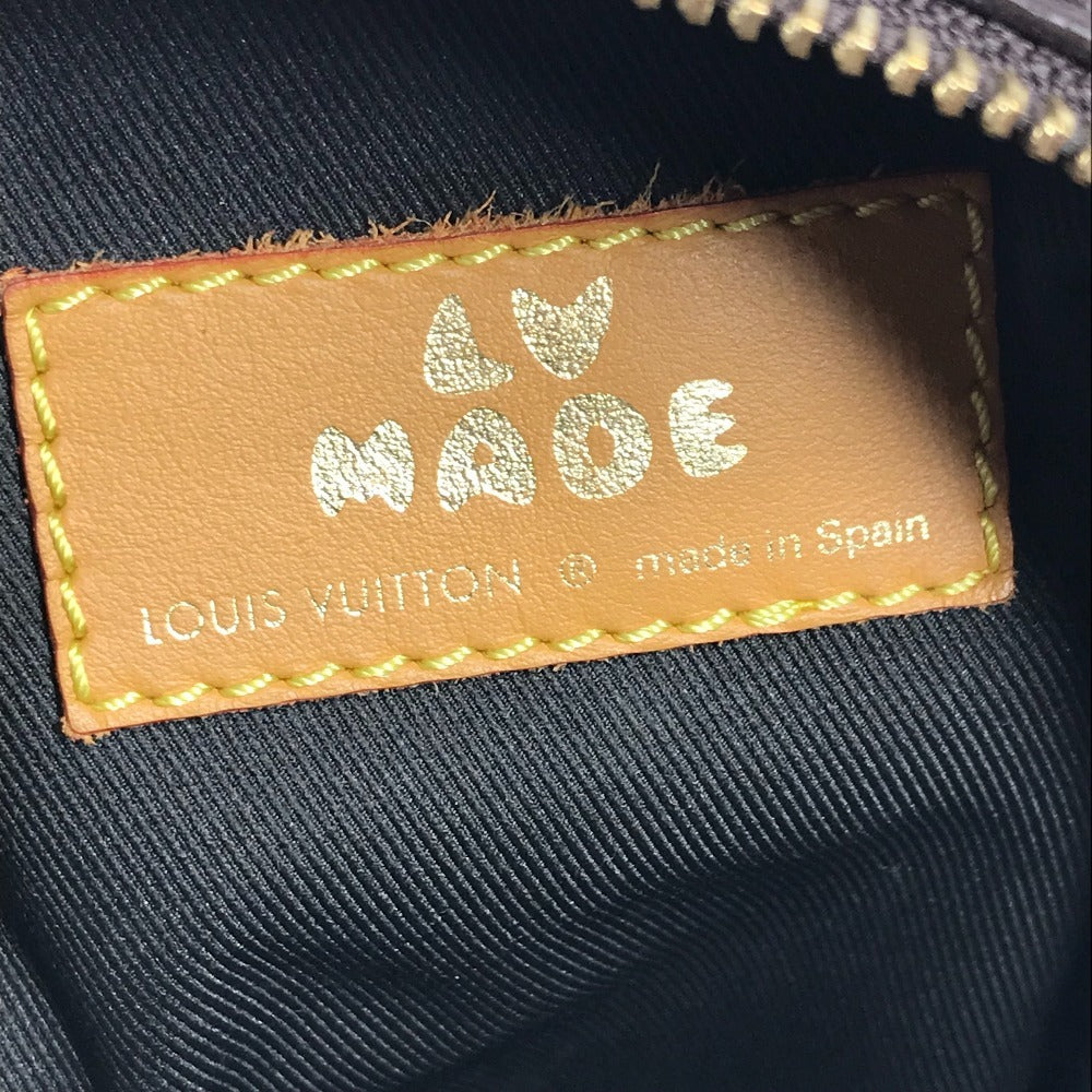 LOUIS VUITTON M81005 モノグラムストライプ NIGOコラボ ダブルフォンポーチ 斜め掛け カバン ポシェット ショルダーバッグ モノグラムキャンバス レディース ブラウン