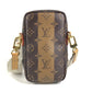 LOUIS VUITTON M81005 モノグラムストライプ NIGOコラボ ダブルフォンポーチ 斜め掛け カバン ポシェット ショルダーバッグ モノグラムキャンバス レディース ブラウン