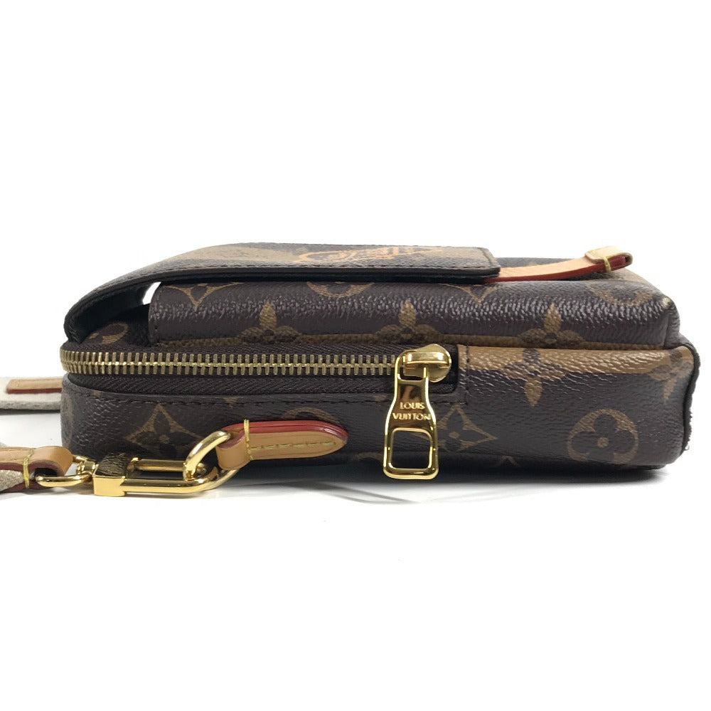 LOUIS VUITTON M81005 モノグラムストライプ NIGOコラボ ダブルフォンポーチ 斜め掛け カバン ポシェット ショルダーバッグ モノグラムキャンバス レディース ブラウン