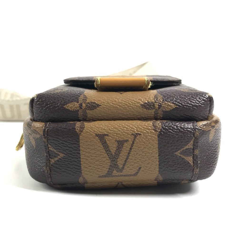 LOUIS VUITTON M81005 モノグラムストライプ NIGOコラボ ダブルフォンポーチ 斜め掛け カバン ポシェット ショルダーバッグ モノグラムキャンバス レディース ブラウン