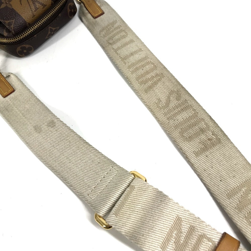 LOUIS VUITTON M81005 モノグラムストライプ NIGOコラボ ダブルフォンポーチ 斜め掛け カバン ポシェット ショルダーバッグ モノグラムキャンバス レディース ブラウン