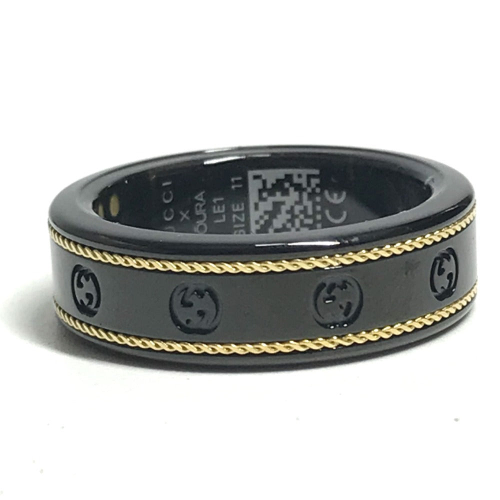 GUCCI OURA Smart Ring (705220) with Interlocking G, Titanium, Unisex, Black
