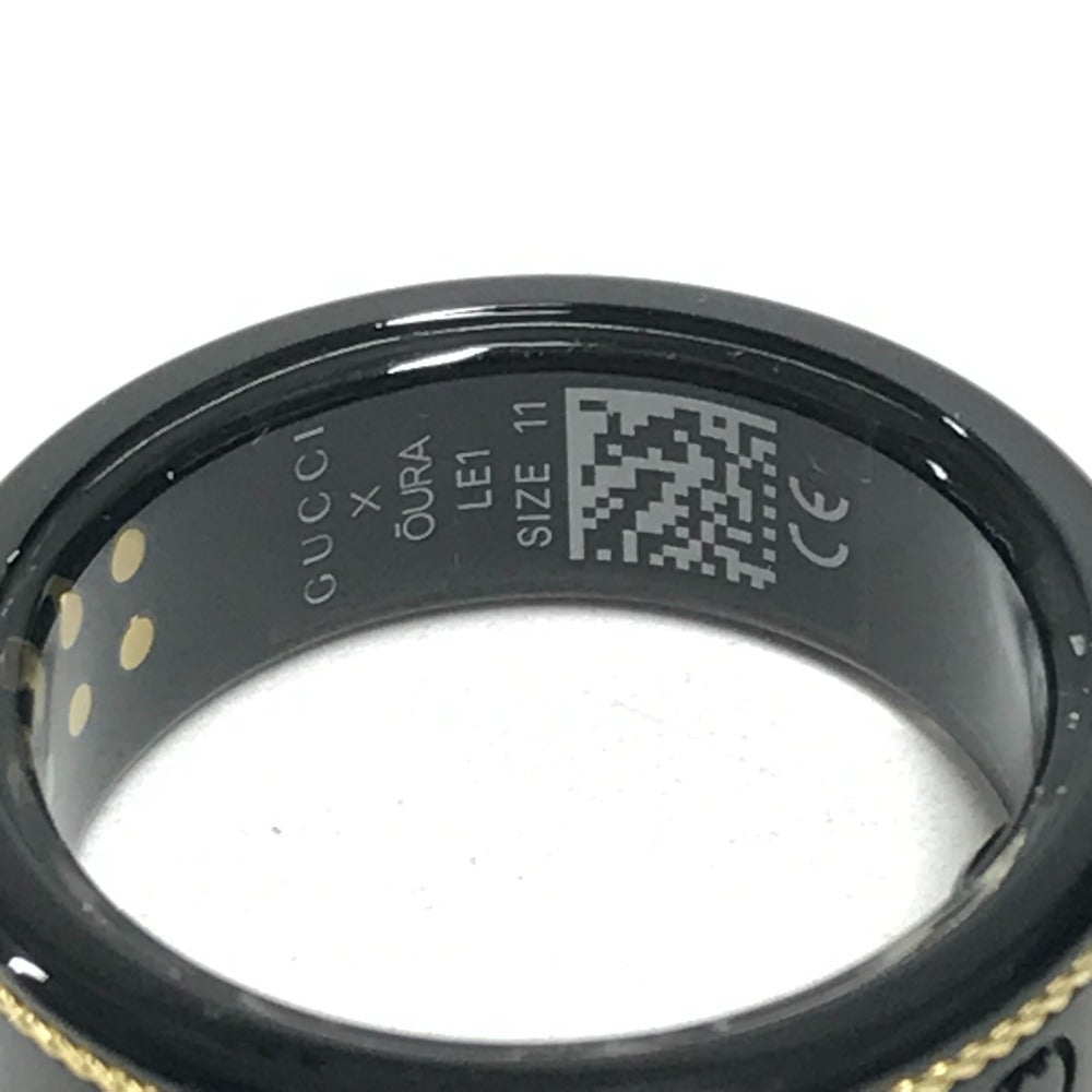 GUCCI OURA Smart Ring (705220) with Interlocking G, Titanium, Unisex, Black