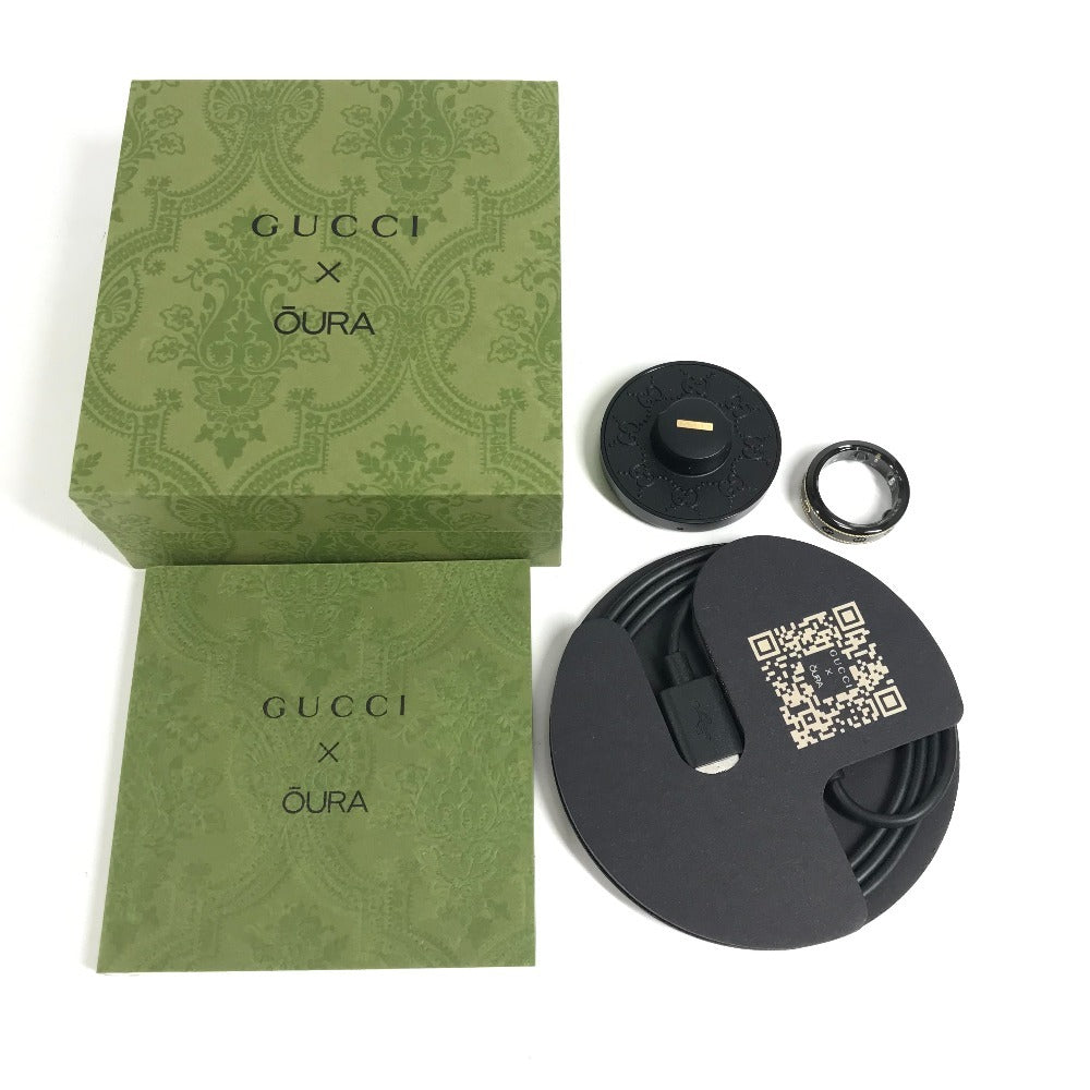 GUCCI OURA Smart Ring (705220) with Interlocking G, Titanium, Unisex, Black