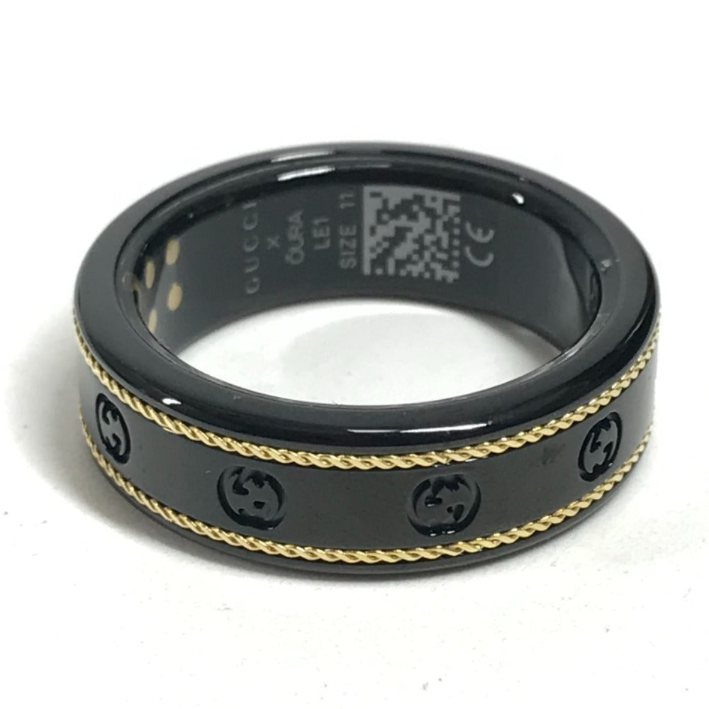 GUCCI OURA Smart Ring (705220) with Interlocking G, Titanium, Unisex, Black