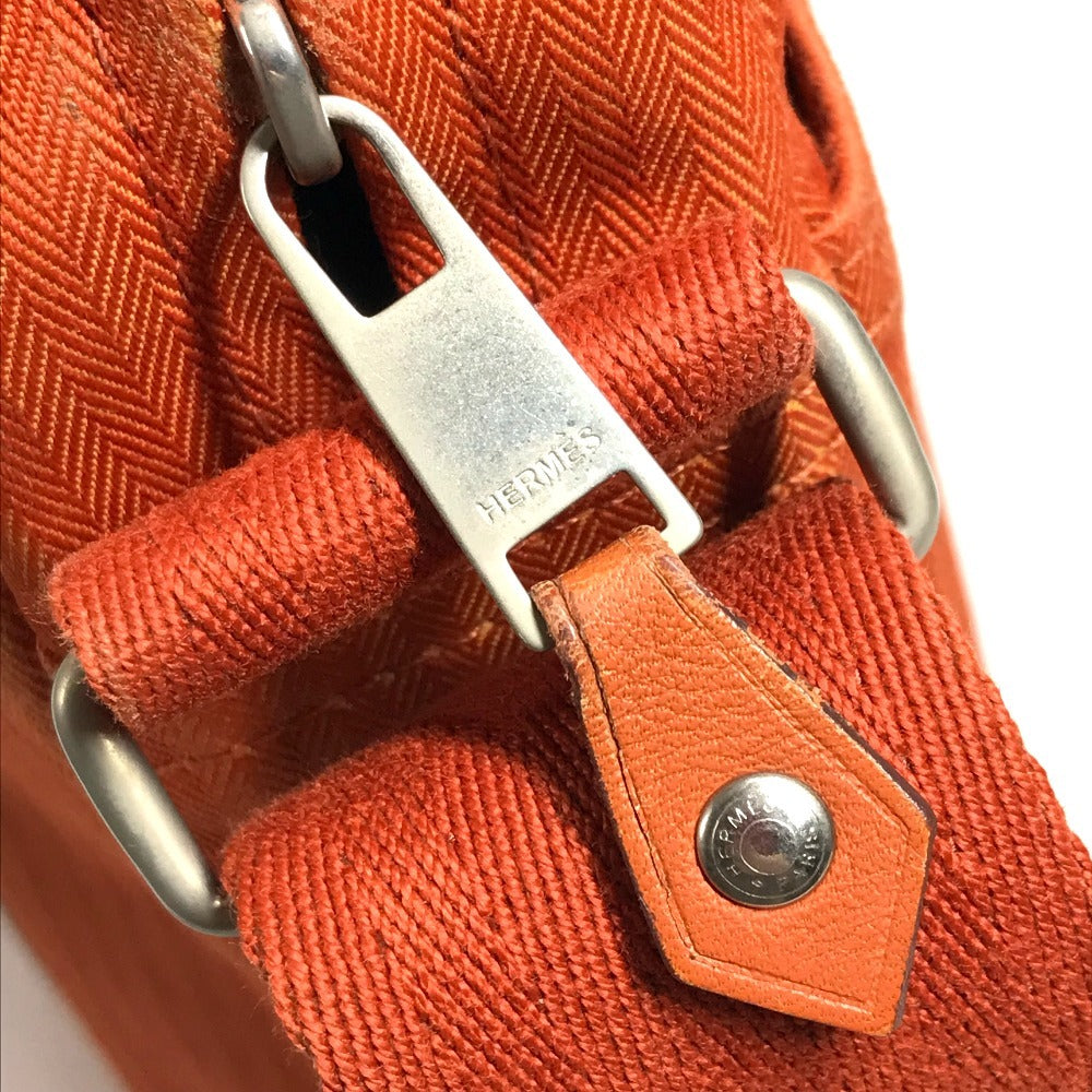 HERMES アカプルコ バンドリエール カバン 斜め掛け ポシェット ショルダーバッグ キャンバス レディース オレンジ