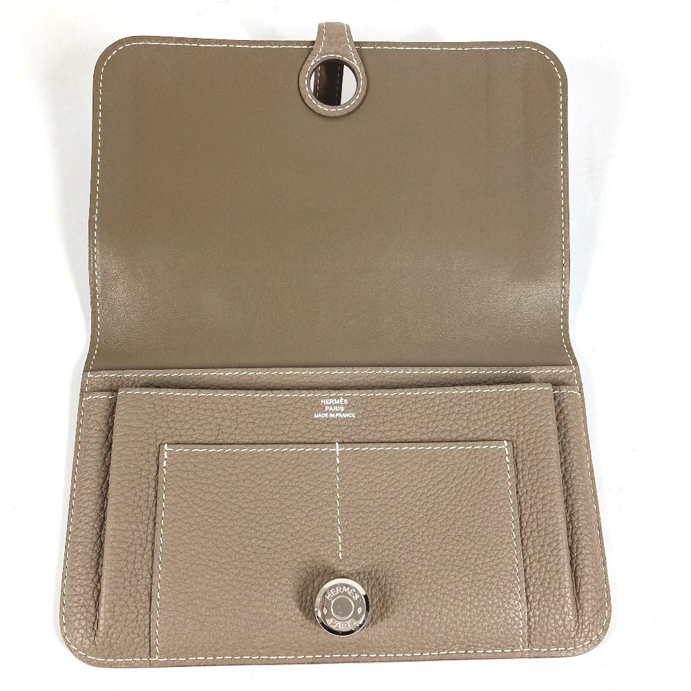 HERMES ドゴンデュオGM ドゴン デュオ GM ウォレット 財布 長財布 トゴ レディース エトゥープ グレー