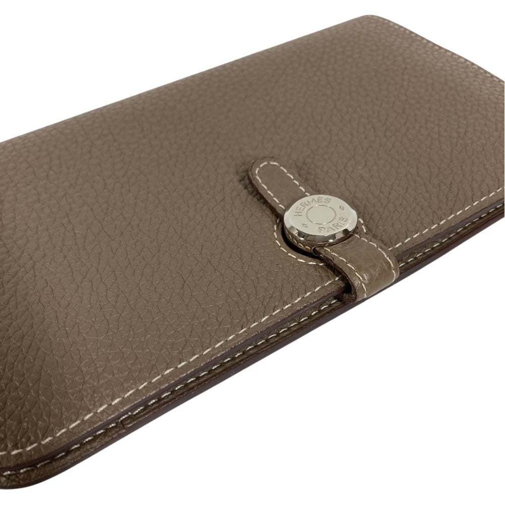 HERMES ドゴンデュオGM ドゴン デュオ GM ウォレット 財布 長財布 トゴ レディース エトゥープ グレー
