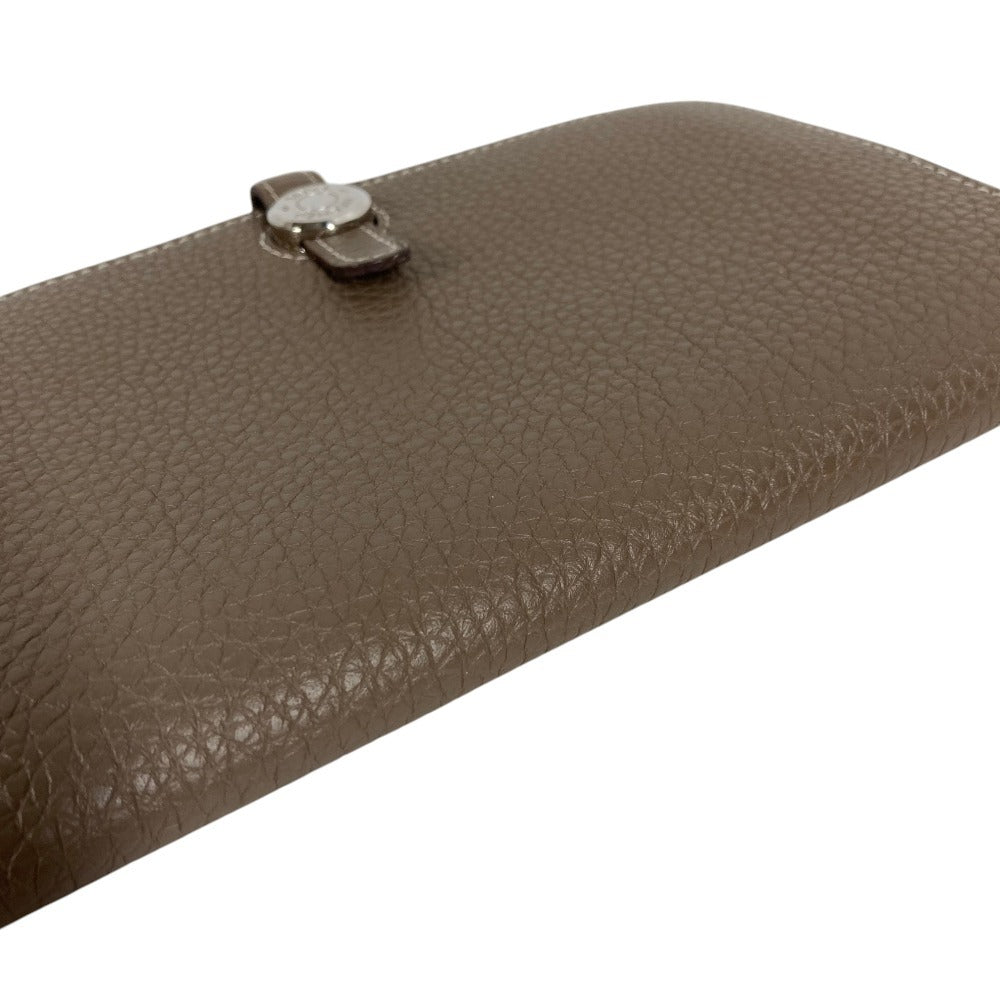 HERMES ドゴンデュオGM ドゴン デュオ GM ウォレット 財布 長財布 トゴ レディース エトゥープ グレー