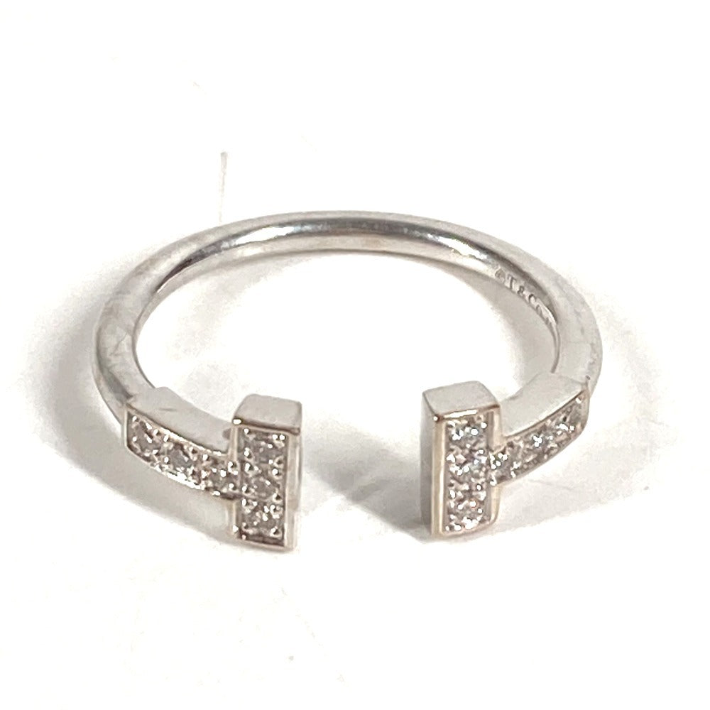 TIFFANY&Co. Jewelry Accessory T Wire Diamond Logo Diamond 750 Gold K18 18K Ring Au750 Women's Silver