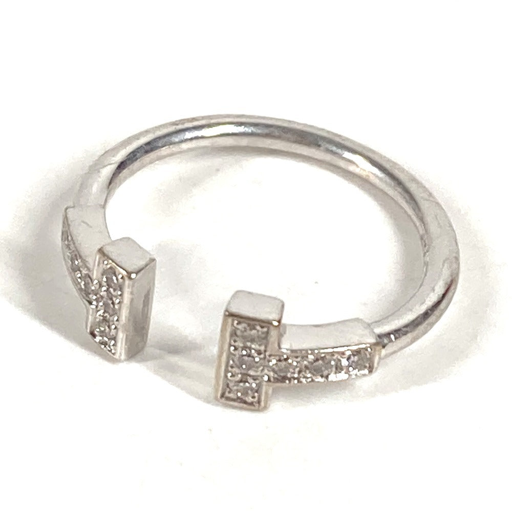 TIFFANY&Co. Jewelry Accessory T Wire Diamond Logo Diamond 750 Gold K18 18K Ring Au750 Women's Silver