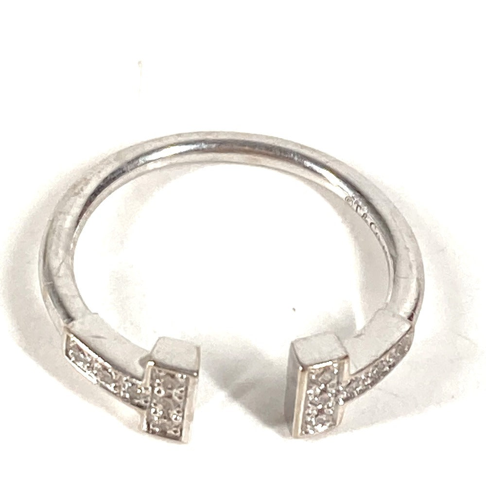 TIFFANY&Co. Jewelry Accessory T Wire Diamond Logo Diamond 750 Gold K18 18K Ring Au750 Women's Silver